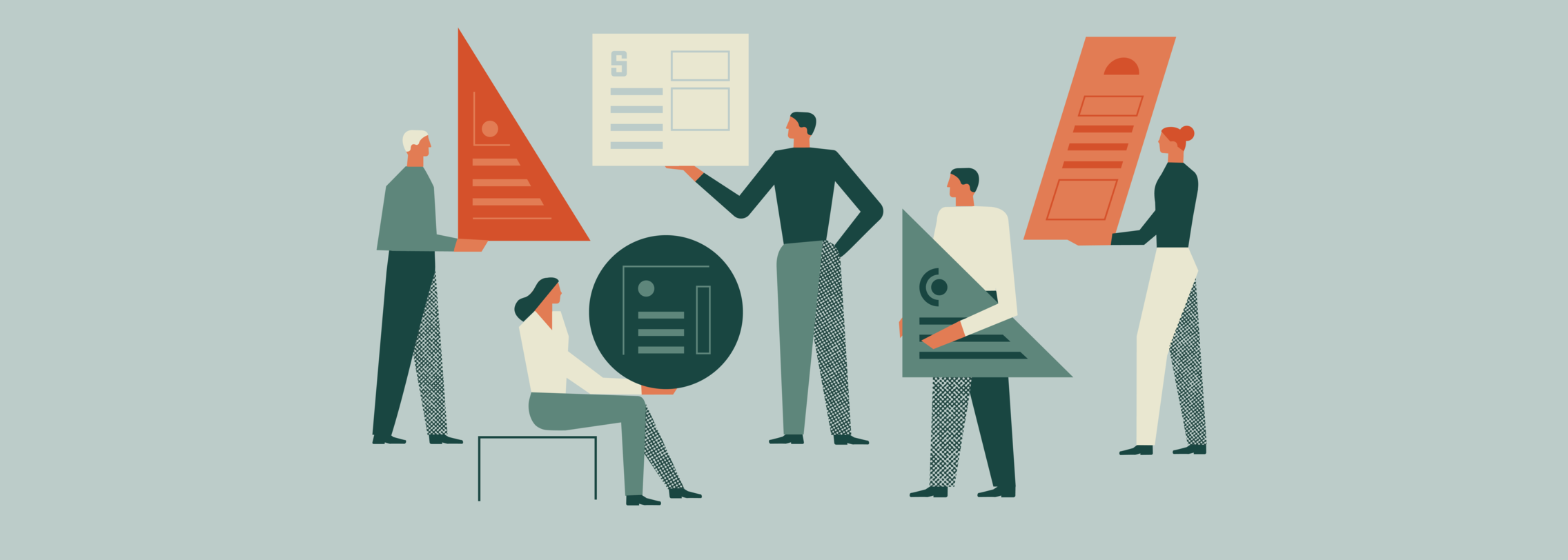 Abstrakte Illustration der MANUFAKTUR, die unsere Referenzen zeigt