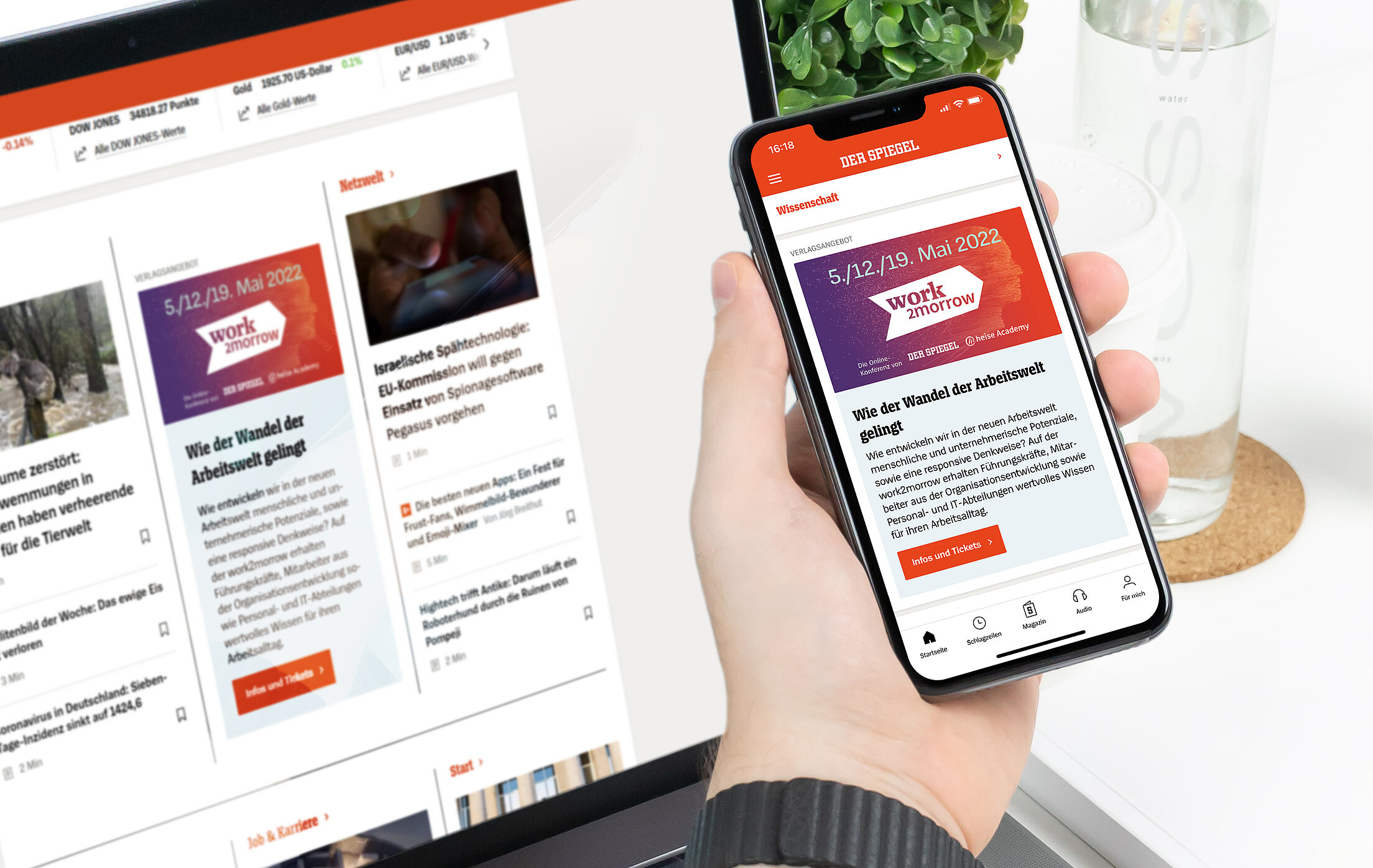 Display Ads Fotorealistische Abbildung: Display Ads in der Desktop- und Mobilansicht