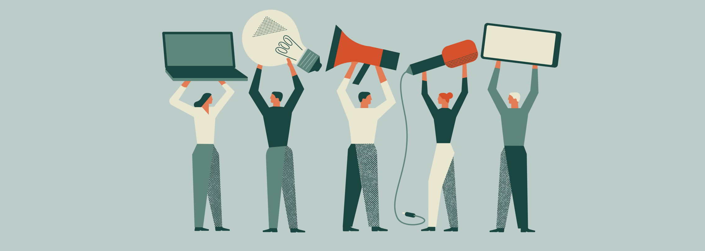 Abstrakte Illustration der MANUFAKTUR die zeigt, was wir für Produkte anbieten